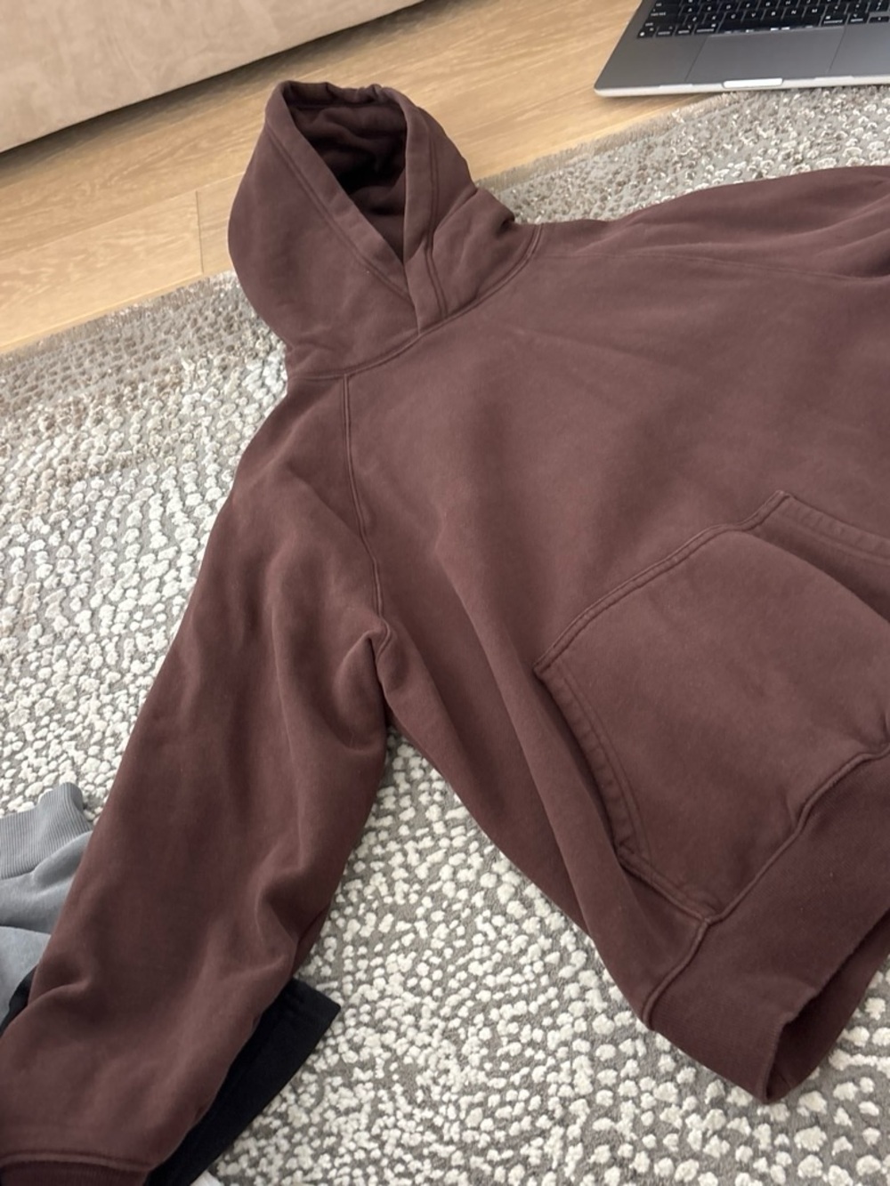 Aritzia Men's Chocolate Brown Crewneck Hoodie